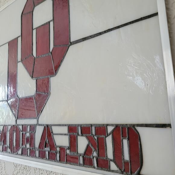 VTG University of Oklahoma OU Sooners Stained Glass Hanging Panel Aluminum 22x16 - Picture 9 of 14